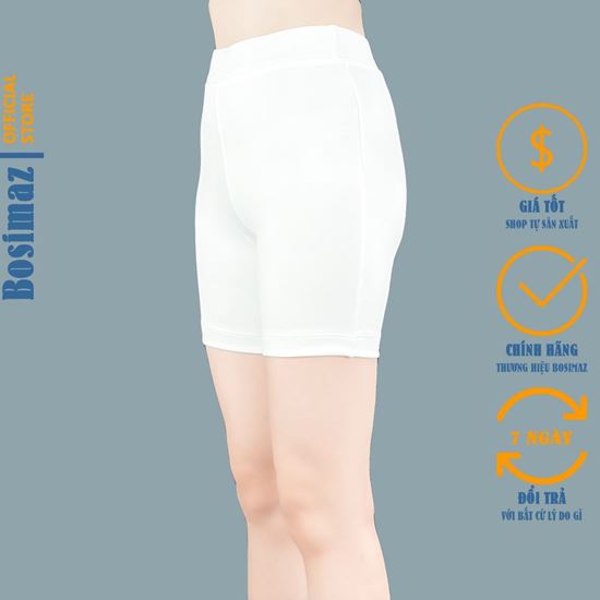 Picture of Quần Legging Nữ Bosimaz MS342 đùi không túi màu trắng cao cấp
