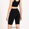 Picture of Quần Legging Nữ Bosimaz MS351 ngắn không túi màu đen cao cấp.