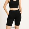 Picture of Quần Legging Nữ Bosimaz MS321 ngắn túi trước màu đen cao cấp.